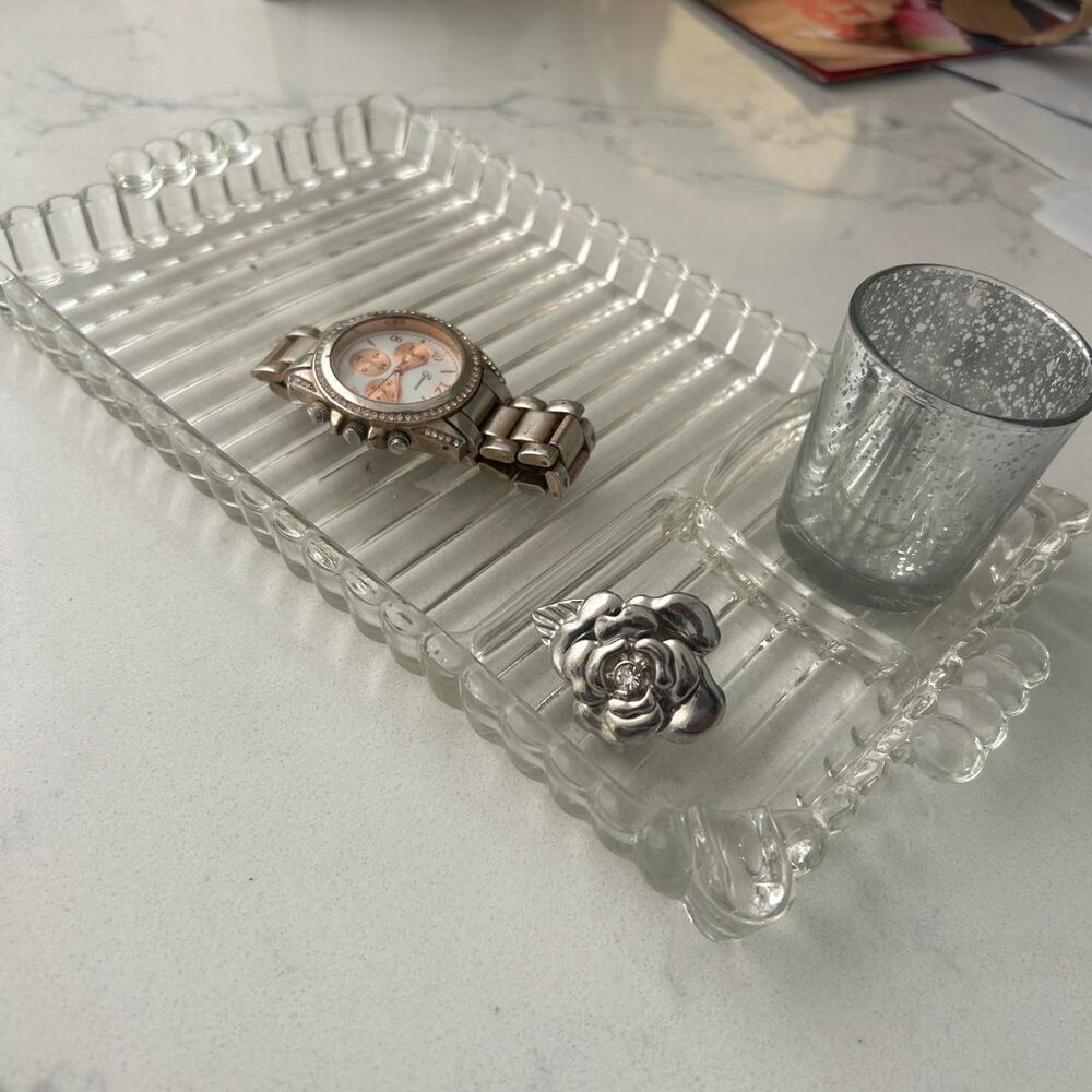 Vintage Glass Jewelry Tray